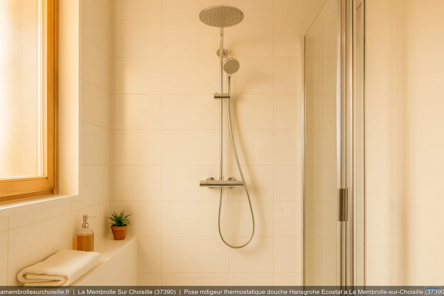 Pose mitigeur thermostatique douche Hansgrohe Ecostat a La Membrolle-sur-Choisille (37390)
